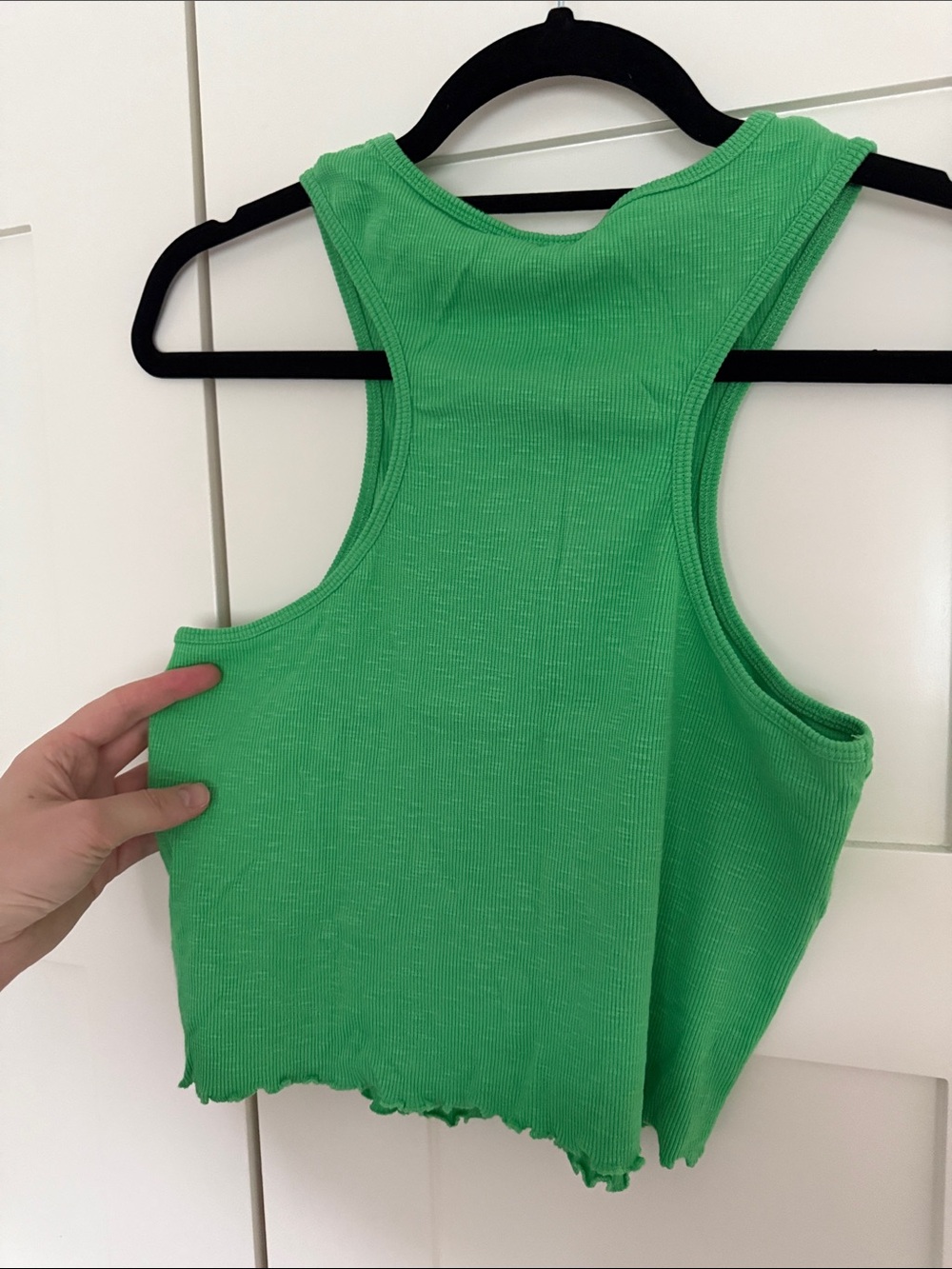 ASOS Cropped Ribbed Racerback Tank Top - Green - Picture 5 of 5